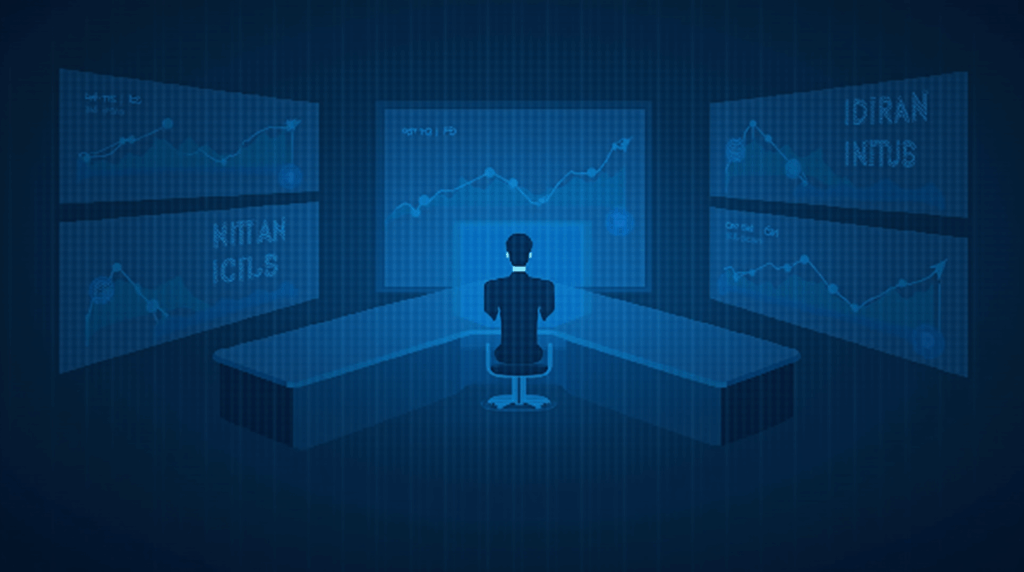 Escena de sala de noticias con trader enfocado, pantallas muestran BTC/ETH y dólar al alza, icono PCE.