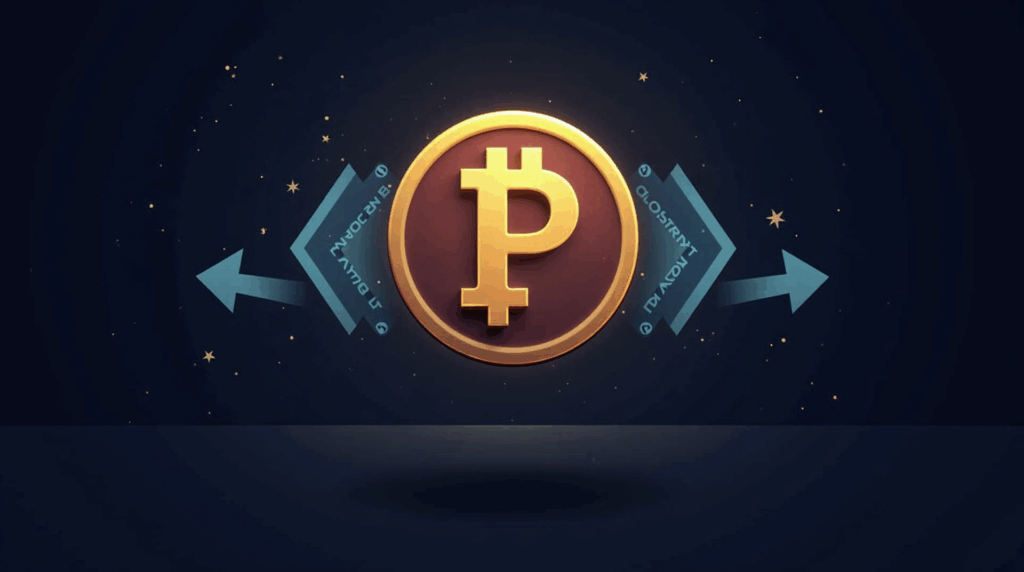 Encabezado fotorealista: icono central de PunkStrategy, NFT de fondo, flechas de recompra y quema, gráfico cripto