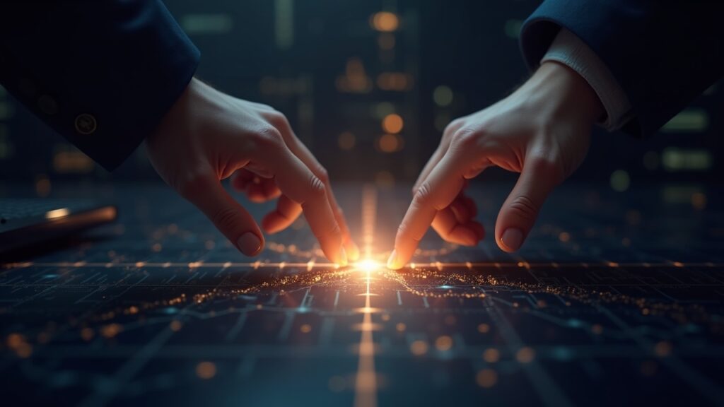 DBS y Goldman Sachs ejecutan la primera operación interbancaria OTC de opciones cripto Logotipos de DBS y Goldman Sachs frente a frente sobre un contrato de opciones cripto iluminado, simbolizando OTC interbancario.