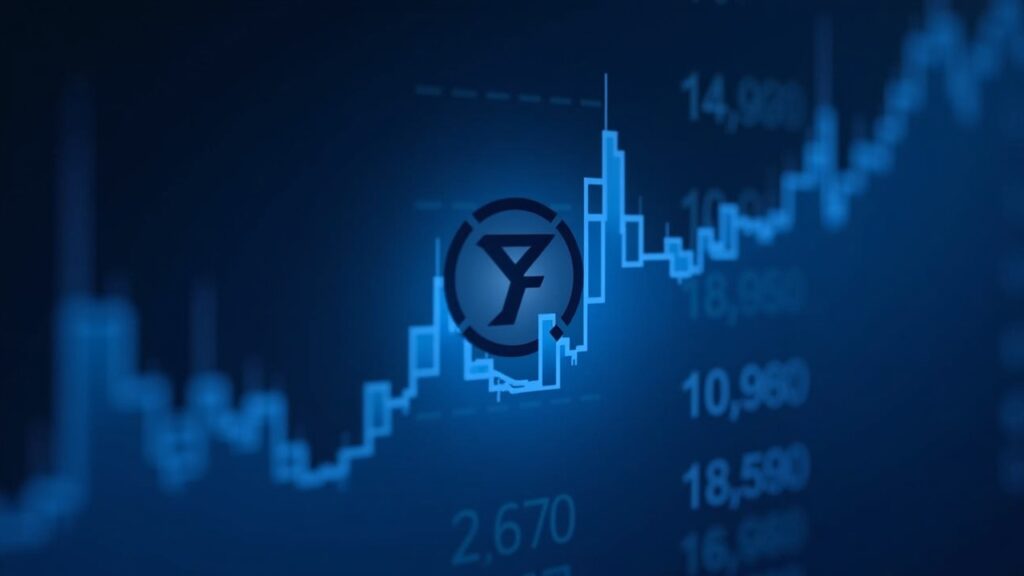 Encabezado periodístico realista: logo de Filecoin sobre gráfico 1,60 con volumen ascendente y nodos descentralizados