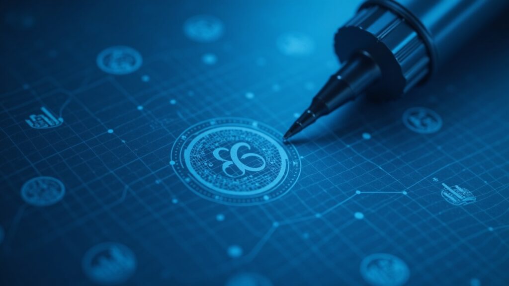 Solana logo sobre rejilla de blockchain, insignia de Grayscale y gráficos institucionales con marcador 260, en tonos azules.