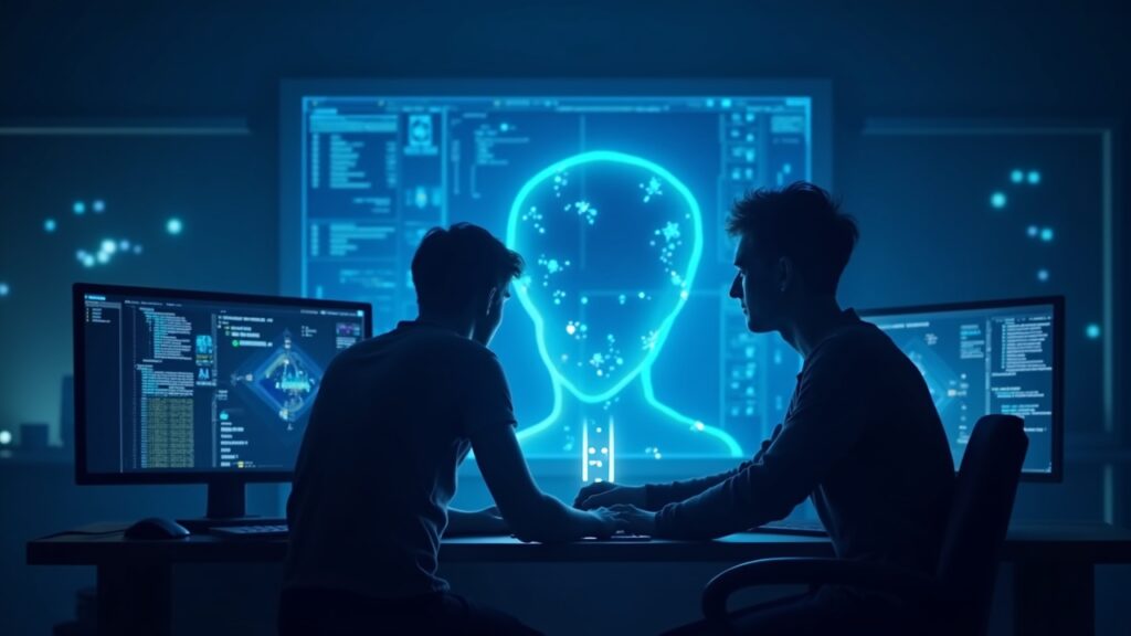 ICP se dispara un 34 % hasta los US$ 7,02 en una ruptura explosiva por encima de una resistencia clave Desarrollador en un estudio de videojuegos frente a una forja holográfica de IA generativa que crea assets.