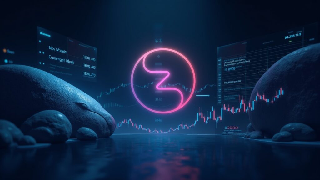 solana logo centered with whales on the left and etf inflows on the right, price around $200.