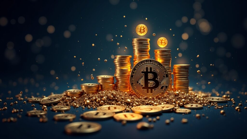 Encabezado fotorealista: tesorería corporativa de Bitcoin se convierte en activo productivo con BTCFi, L2 y staking.
