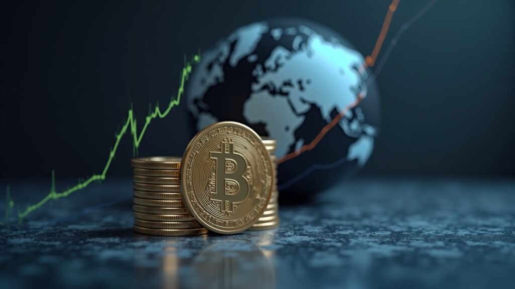 El token TRUMP muestra señales de optimismo para noviembre Token TRUMP con gráfico ascendente, documento S-1 y globo, simbolizando adopción institucional y optimismo macro.