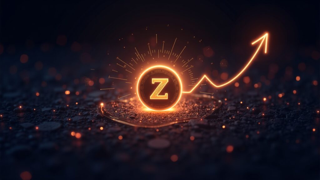 Encabezado fotorealista con Zcash brillando, logo de Mantle y el token SPX6900, rodeados de flechas de liquidez en una rejilla digital.
