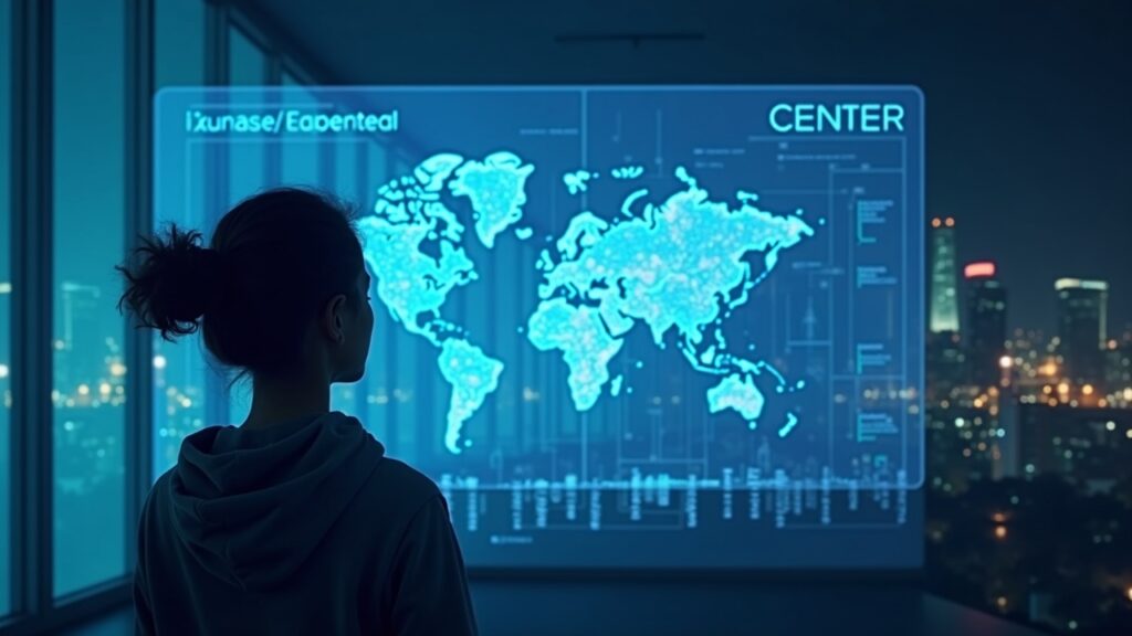 YZi Labs de CZ lidera ronda de $11 millones en VideoTutor, su primera gran inversión en IA Estudiante observa una lección generada por IA en una pantalla translúcida, branding de inversores CZ y skyline urbano