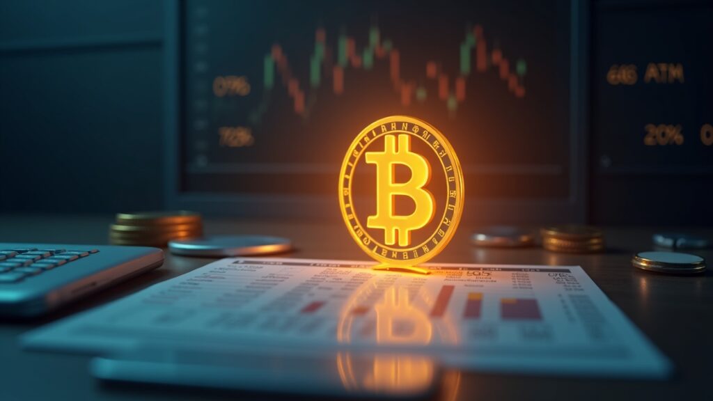 Strategy retoma compras masivas de Bitcoin y suma $835,6 millones en una semana Mesa de tesorería corporativa con símbolo de Bitcoin brillando sobre balance digital y iconos de ATM y acciones preferentes.