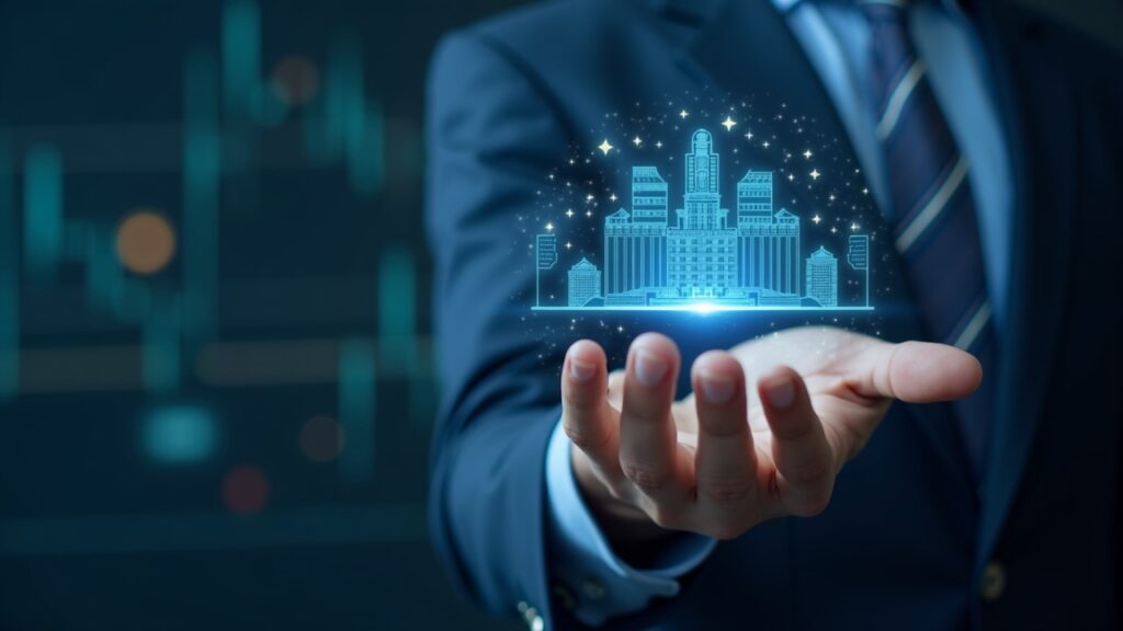 Deutsche Börse integrará stablecoins MiCA de SG-FORGE en su infraestructura para 2025 Figura de Deutsche Börse con tokens MiCA EURCV y USDCV conectando Ethereum y Solana para liquidación on-chain.