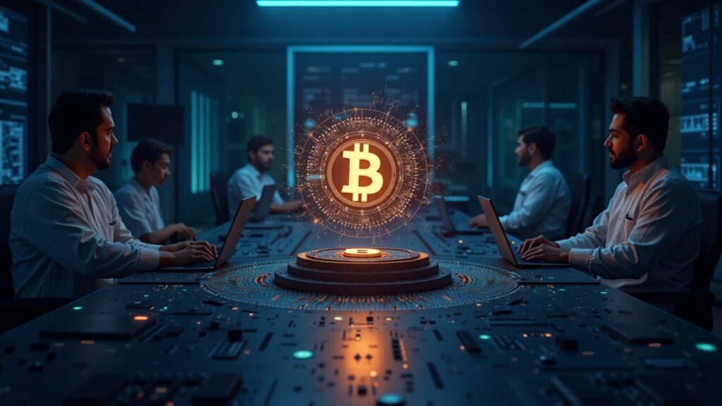 Laboratorio futurista en Dhahran con un procesador cuántico de 200 qubits y Bitcoin protegido por un escudo cuántico