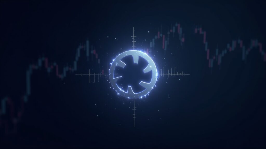 Stellar enfrenta nueva presión vendedora mientras XLM revierte desde resistencia clave Stellar logo centered over a trading screen with XLM price dropping from resistance and a subtle death cross.
