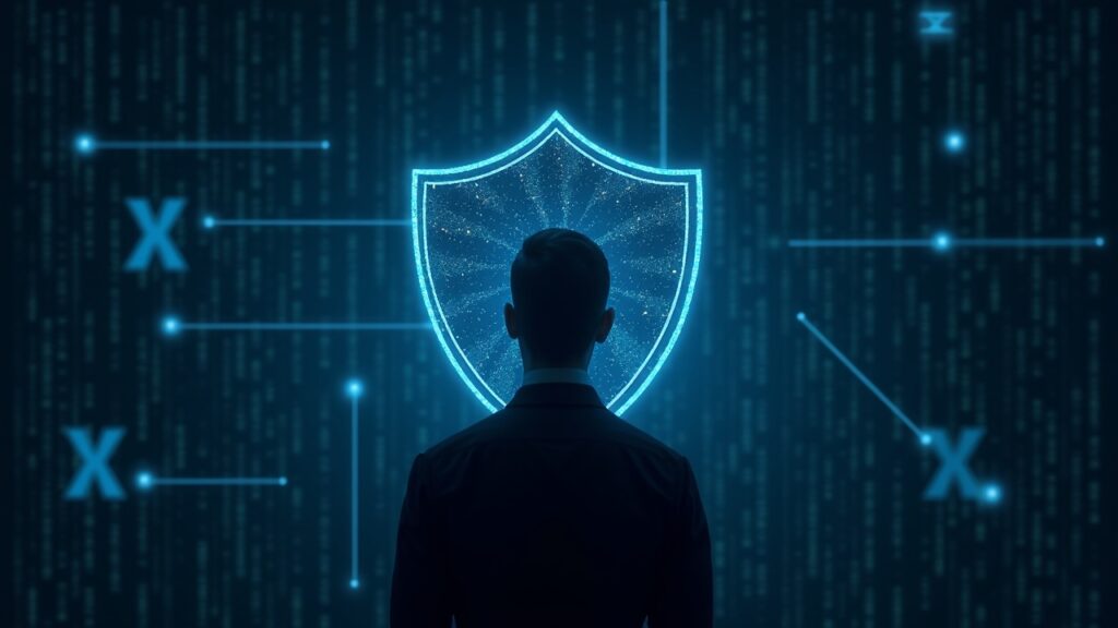 ZCash apunta a los 1.000 dólares impulsado por acumulación estratégica y fortaleza técnica Figura central ante una blockchain, escudo transparente con glifos zk-SNARK y símbolo ZEC.