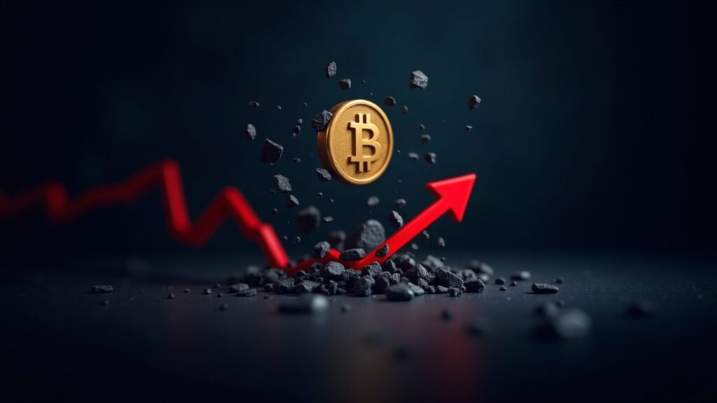 Encabezado fotorrealista: ícono del token Aptos partiéndose, línea de precio roja atraviesa soportes perforados, fondo oscuro de mercado digital.