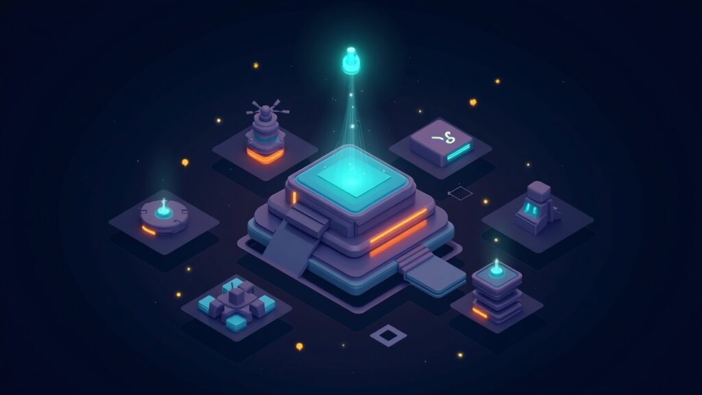 Gate Ventures Invierte 1 Millón en Goblin Finance para Mejorar Rendimiento en Aptos Escena fintech de Aptos con un centro GoAPT, curvas de rendimiento brillantes y símbolos de staking líquido en capas.