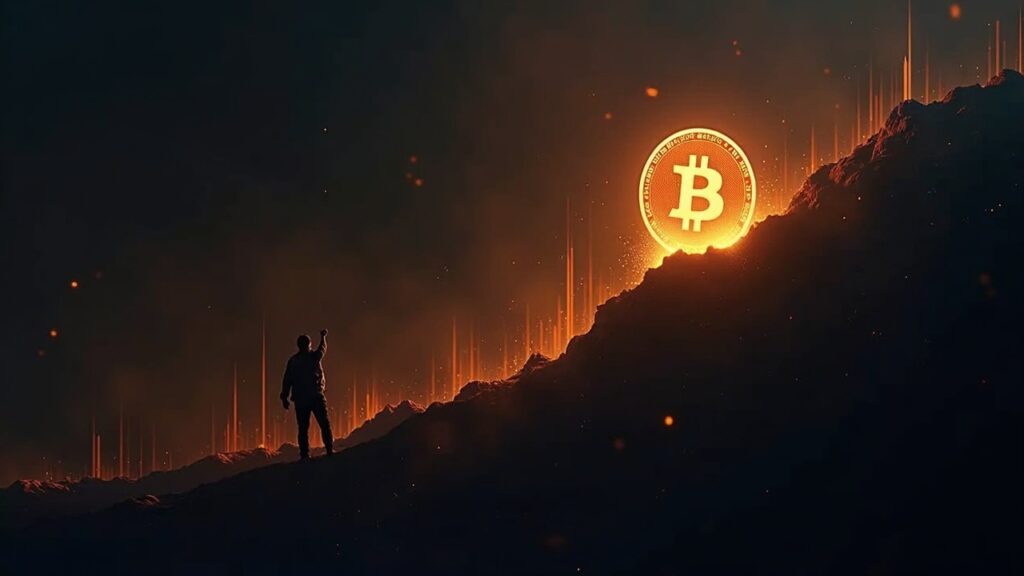 Bitcoin Alcanza 94.000 Dólares Tras Polémica Compra Masiva y Sospechas de Manipulación Símbolo fotorealista de Bitcoin disparándose hasta $94k en un gráfico pronunciado, con poca profundidad en el libro de órdenes y la silueta sombría de un creador de mercado.