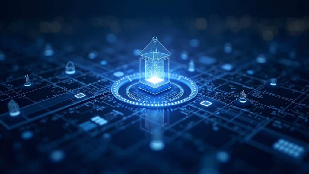 Supuesta asociación de $6B entre Canton Network y RedStone carece de evidencia pública Encabezado fotorrealista: un hub central de datos conecta nodos de Canton Network y Chainlink, transmitiendo a una rejilla de mercado global.