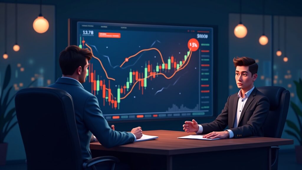 HBAR corre el riesgo de una caída del 28% tras la ruptura de un soporte clave Sala de redacción cripto fotorrealista que muestra el precio de HBAR rompiendo una bandera bajista con objetivos resaltados y un analista cauto.