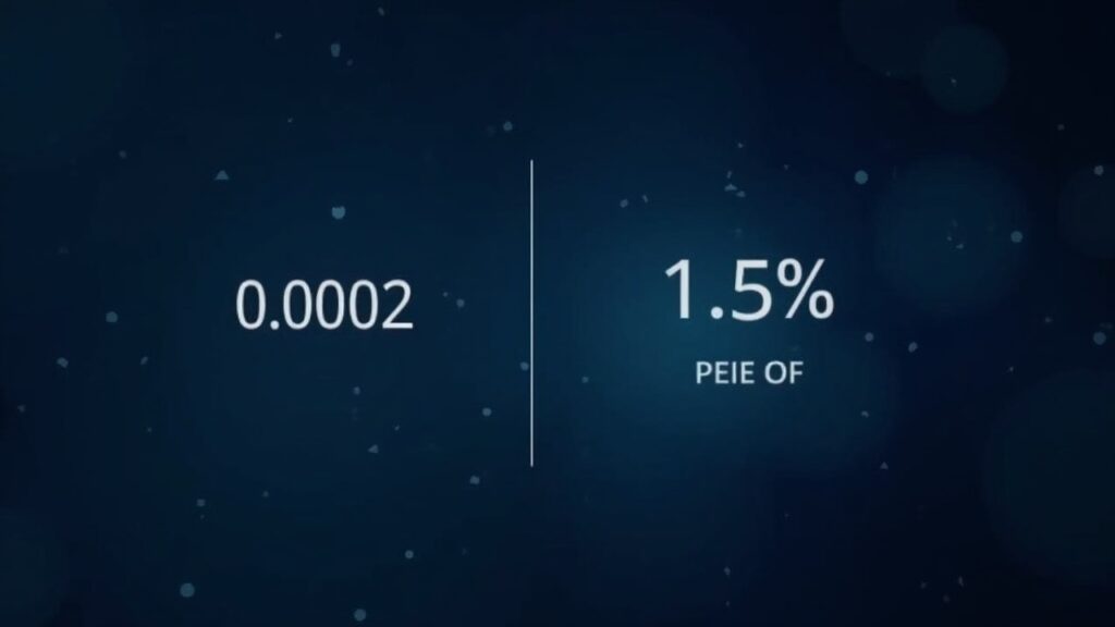 Stripe cobra 1,5% por transferencias en stablecoin que cuestan $0.0002 en cadena Pantalla dividida que muestra el costo en cadena 0.0002 junto a una etiqueta de tarifa del 1.5% con un estilo fintech moderno.