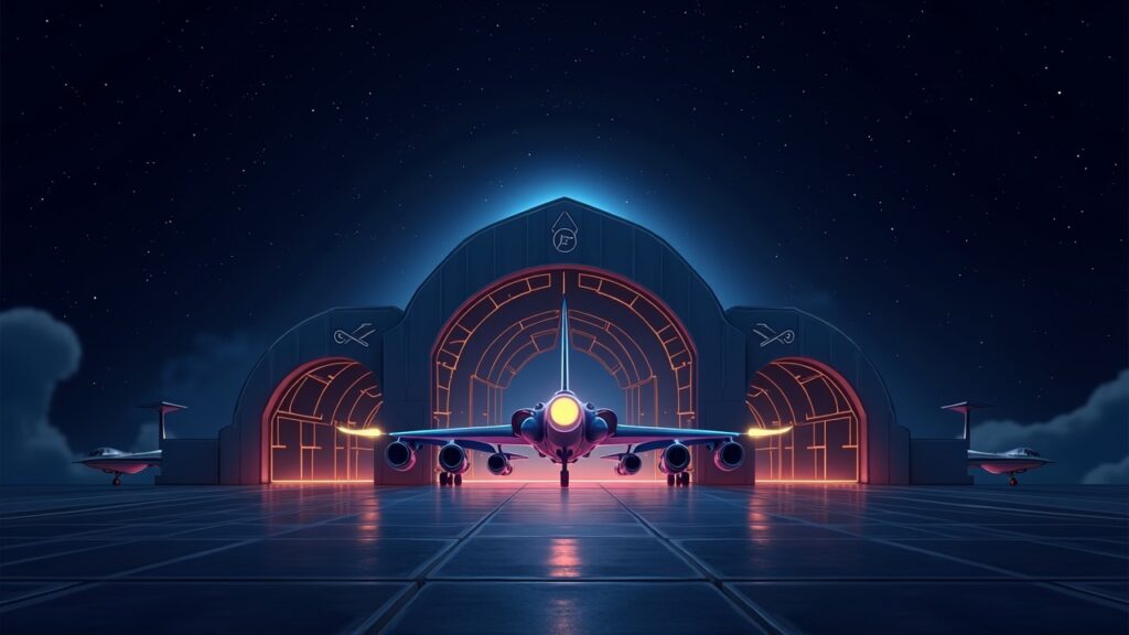 ETHZilla adquiere motores de avión por 12 millones de dólares impulsando la tokenización de activos Escena de hangar con dos motores a reacción y gráficos on‑chain luminosos que ilustran los activos tokenizados de ETHZilla.