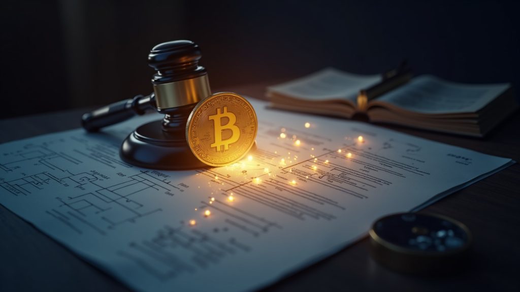 Cooperativas de crédito en EE. UU. podrán solicitar licencia para emisores de stablecoins Escena de escritorio fotorrealista con un token stablecoin brillante, documentos regulatorios y un plano del GENIUS Act.