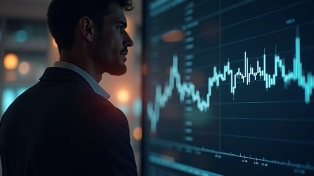 MicroStrategy se desploma un 22% con la caída del precio de Bitcoin Encabezado fotorrealista: silueta corporativa sobre gráfico de precios de Bitcoin con sutil marca MicroStrategy.