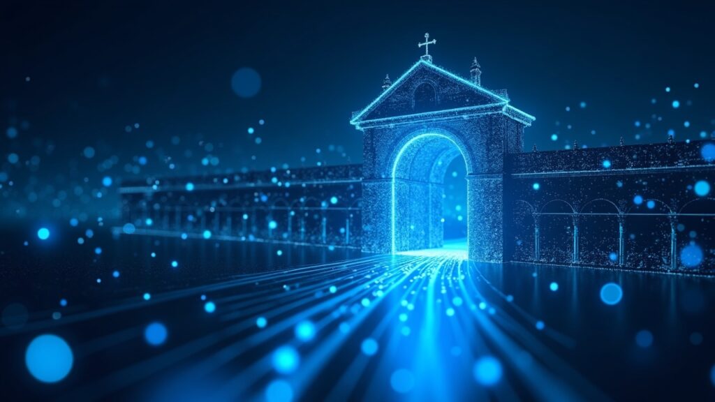 Ripple integra Ripple Prime con Hyperliquid: ¿Cuál es el alcance de la operación? Puerta de entrada institucional fotorrealista con luces de blockchain fluidas y acentos en azul XRP.