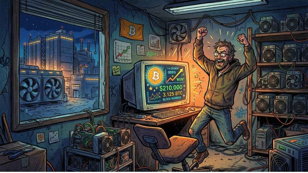 Minero solitario de Bitcoin obtiene 210,000 dólares tras vencer probabilidades imposibles minero solitario de Bitcoin