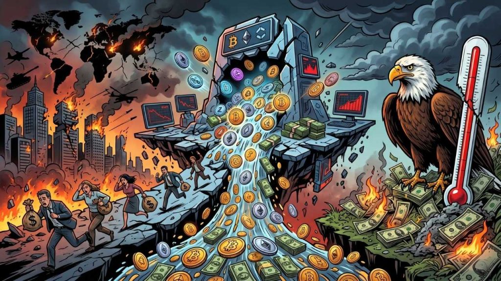 Fondos de criptomonedas pierden 1.070 millones de dólares tras tensiones en Irán fondos de criptomonedas
