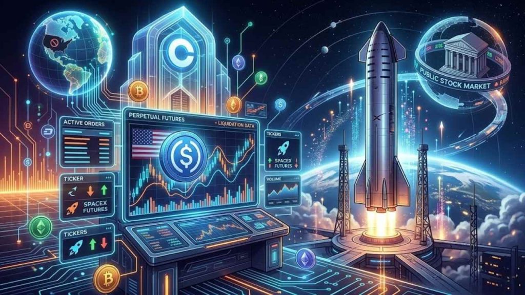 Coinbase habilita operaciones de futuros vinculados a SpaceX con 1,75 billones Coinbase mercado SpaceX