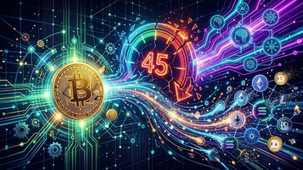 CoinMarketCap reporta caída del Índice de Temporada de Altcoins a 45 puntos