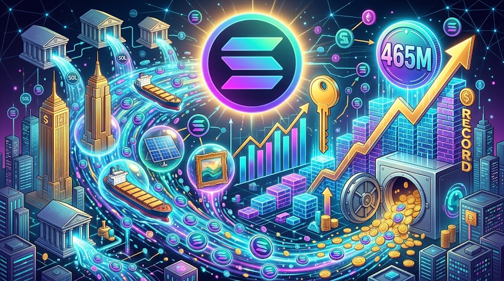 Suministro de acciones tokenizadas en Solana alcanza un récord de 465 millones acciones tokenizadas en Solana