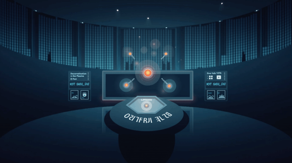Newsroom scene with a central console displaying XPL and the GUSD logo, indicating dual yield.