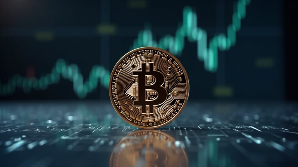 Hedera (HBAR) Soars on Possible ETF; Bitcoin Remains Solid at $114,500 Bitcoin in the spotlight with a price overlay, Hedera logo rising, ETF document in the background and newsroom lights.