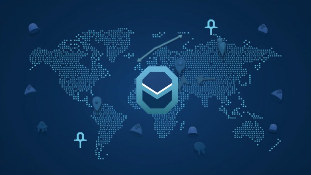 Chainlink logo, upward chart, whale silhouettes and network map, illustrating on-chain accumulation and oracles.