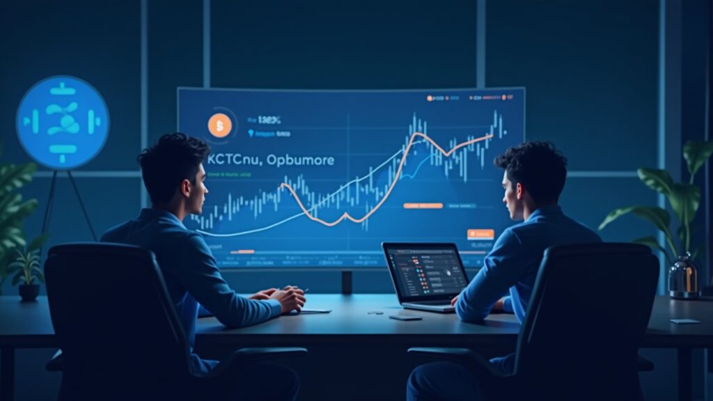 Realistic header: Coinbase logo alongside Echo Sonar and an analyst in front of a holographic token sale chart.