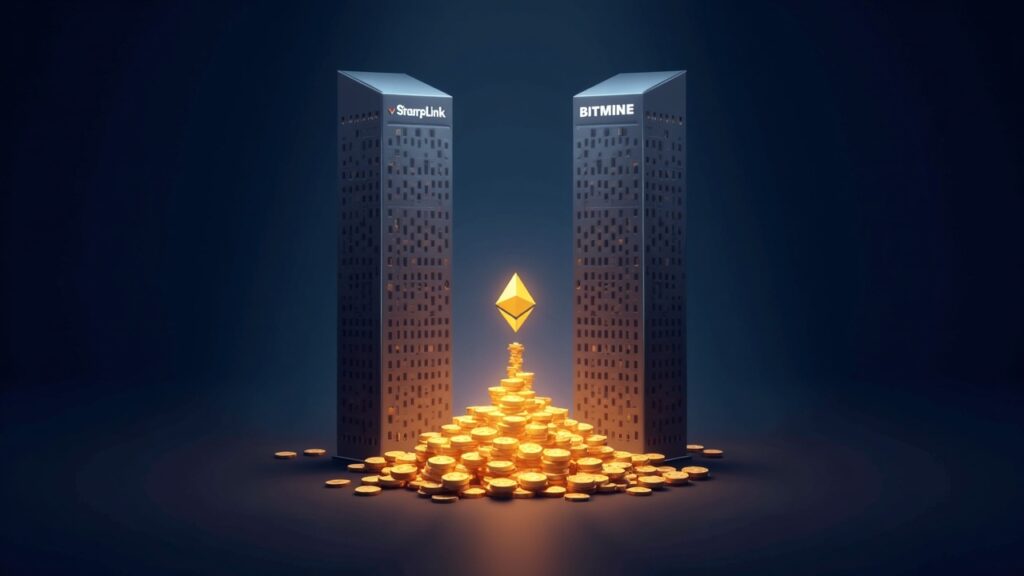 Corporate towers facing off, Ethereum flows from SharpLink to BitMine's treasury