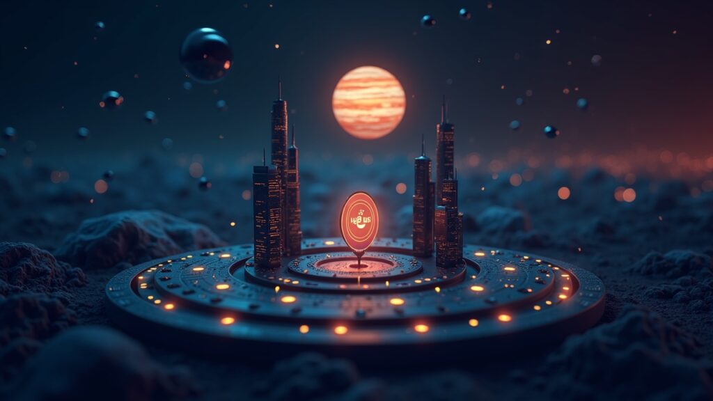 Visual of a DeFi hub on Solana with Jupiter emblem, JupUSD token, Ethena vault and liquidity charts.