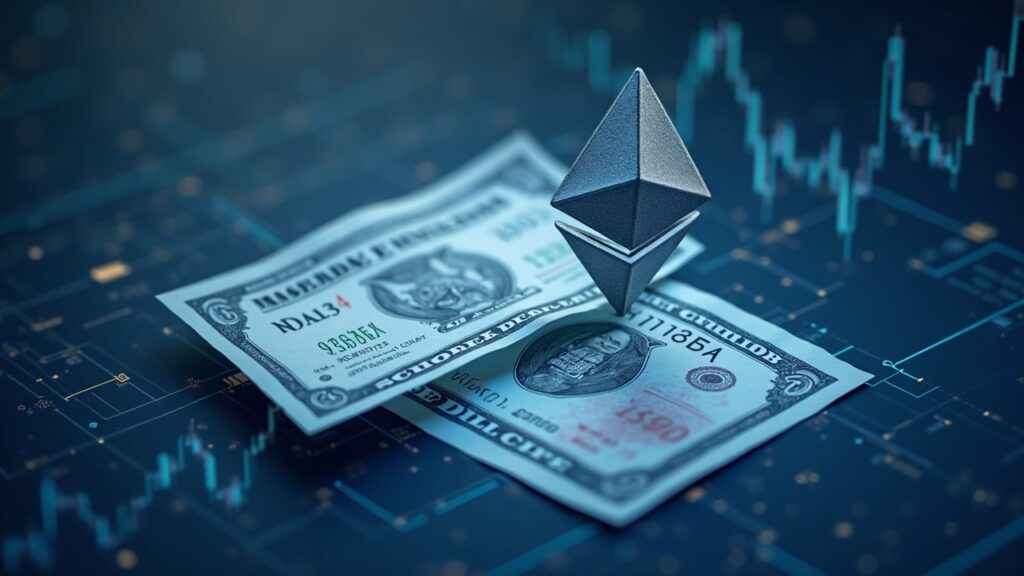 Nasdaq certificates transforming into an Ethereum token on a secure ledger, with Securitize branding.