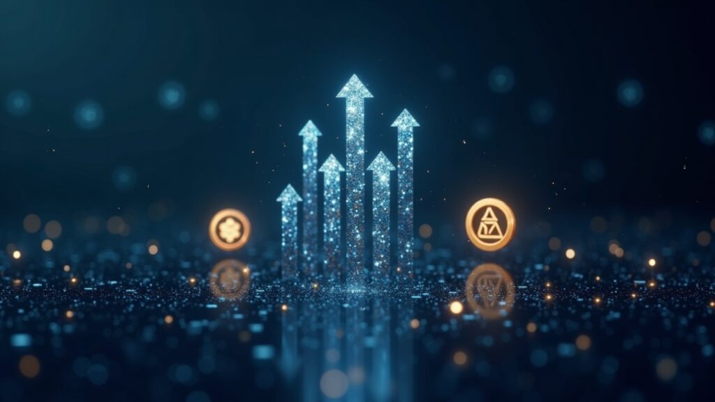 Realistic crypto header: Zcash rises in the center with arrows, Monero follows, DoubleZero with No-Action Letter newsroom-style.