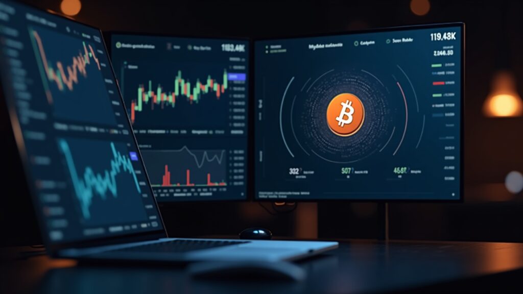 Zcash leads an altcoins dashboard while Bitcoin remains near 108k on a data screen.