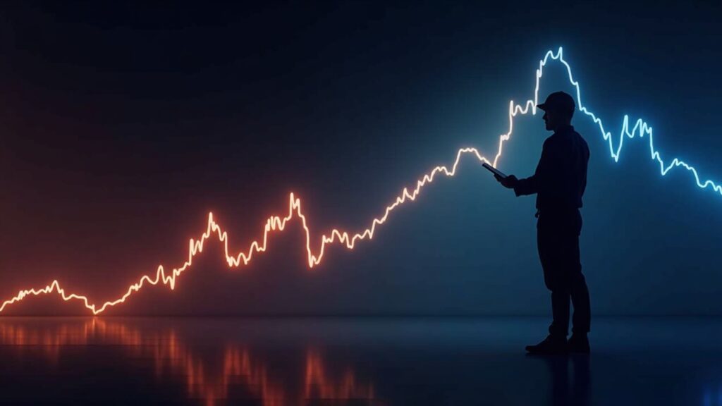 Bitcoin Would Reach $180,000, According to Dan Tapiero, Before a 70% Collapse Realistic chart of Bitcoin with neon lines rising and falling, silhouette of a macro investor in a newsroom-like setting