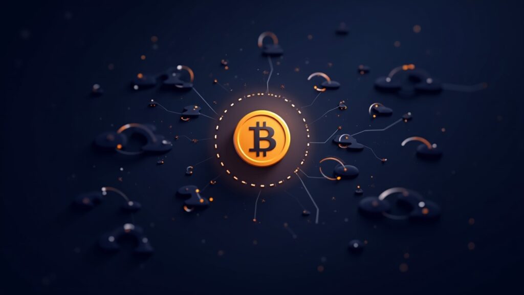 Photorealistic header with central BNB emblem, nodes, and a light chart, symbolizing network updates.