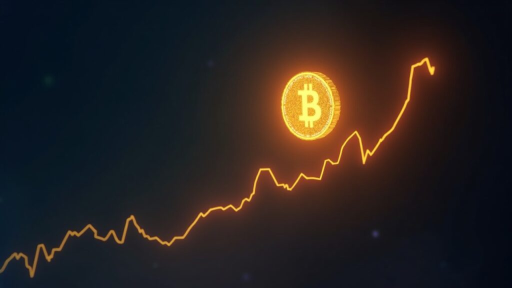 Photorealistic graphic: dollar-denominated stablecoin over a rising Treasury yields chart, blurred silhouette of the Fed