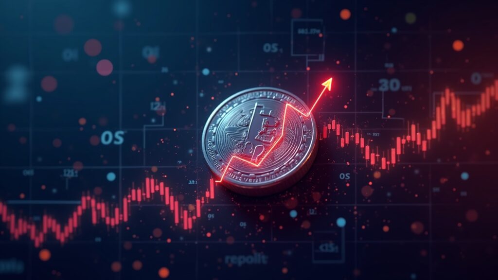 HBAR Hedera at the center breaking a price chart, red arrows and liquidity declining, holographic background.
