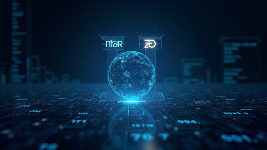 Kraken Raises $800 Million Achieving $20 Billion Valuation for Global Expansion Logos of Kraken and Citadel converge on a digital trading platform, with a glowing globe and regulatory codes.