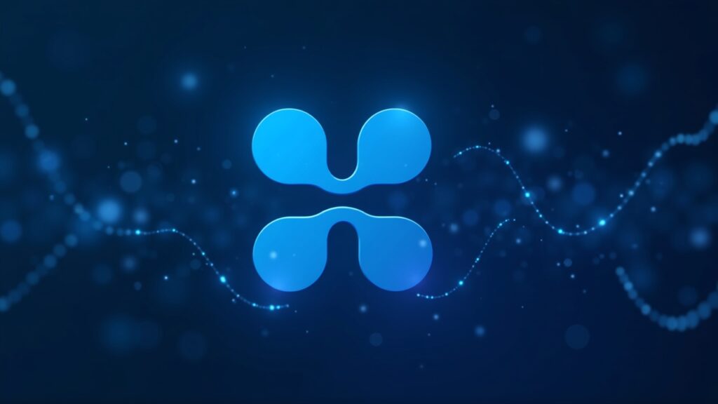 Ripple announces $500M investment round led by Fortress and Citadel Securities Ripple logo in the center with digital liquidity flowing from Fortress and Citadel toward a crypto trading dashboard, blue newsroom light.