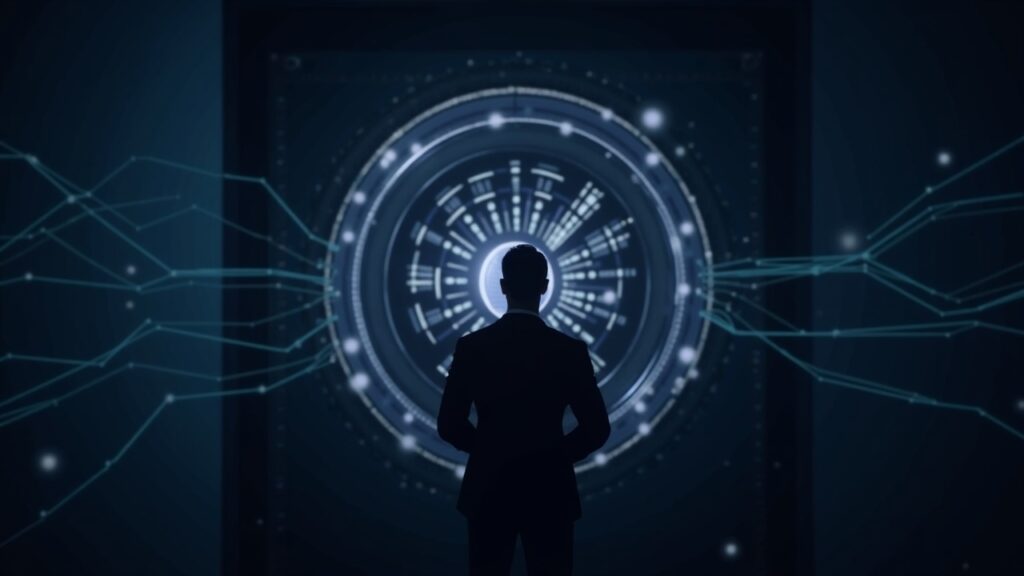 Singapore Gulf Bank integrates Fireblocks to deploy institutional digital asset infrastructure Bank executive in front of a luminous digital vault and on-chain network, with SGB and Fireblocks logos, institutional custody.