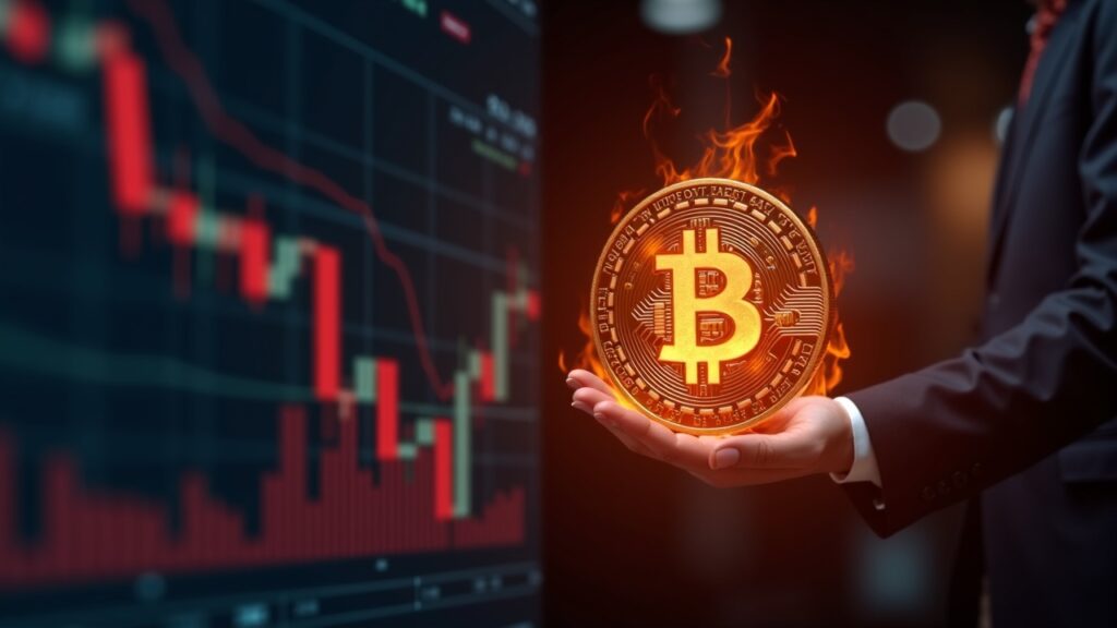 Bitcoin plunges below US$100,000 as crypto market correction intensifies Photorealistic header: SHIB undergoing a token burn and BTC below the 200-day moving average, in a newsroom.