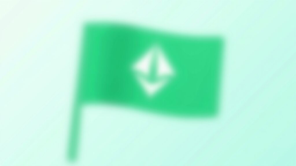 Realistic chart: green bullish flag, mark 0,277, Stellar/XLM logo at center over fintech background.