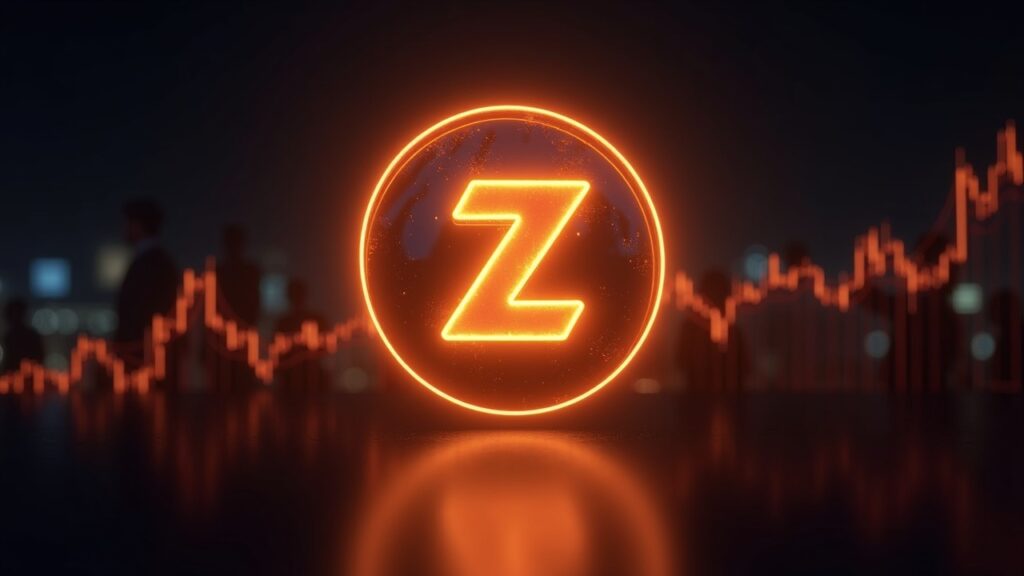Zcash Reclaims Momentum, Threatens to Liquidate $30.8 Million from Short Sellers Zcash logo shining, upward chart and silhouettes of institutional investors illustrating momentum and squeeze risk.